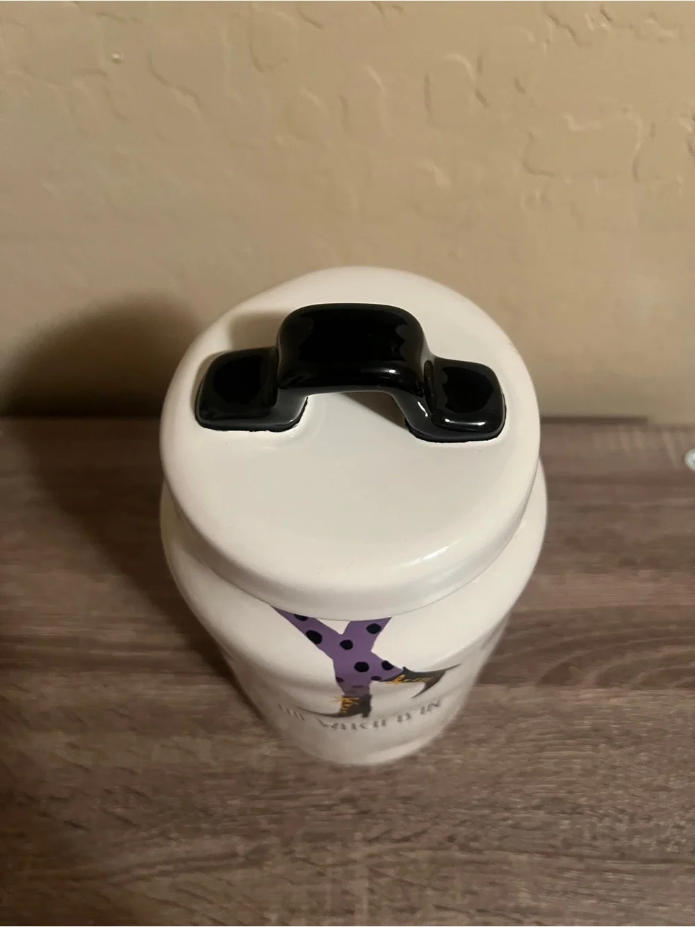 Rae Dunn Halloween Tall Canister Lid The Witch Is In Ceramic Farmhouse NWT